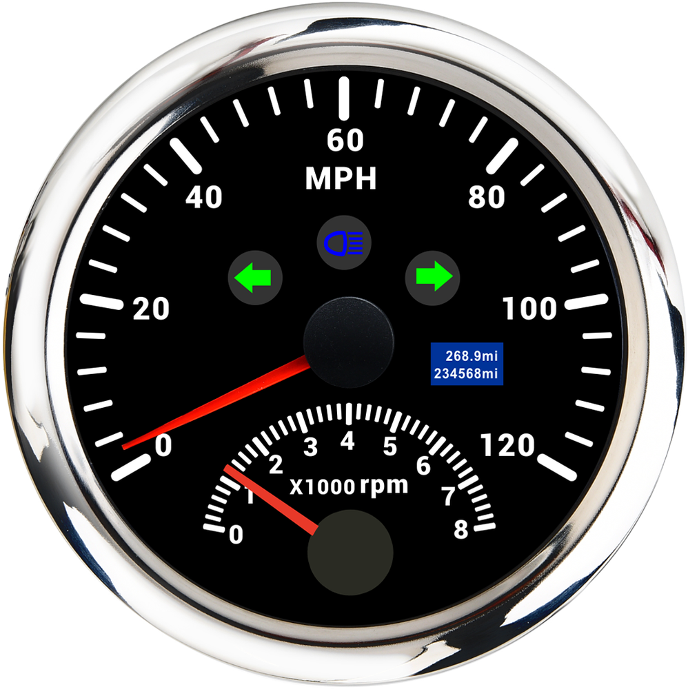 85mm GPS Speedometer 0-120MPH and Tachometer Gauge 0-8000RPM for Cars & Motorcycles