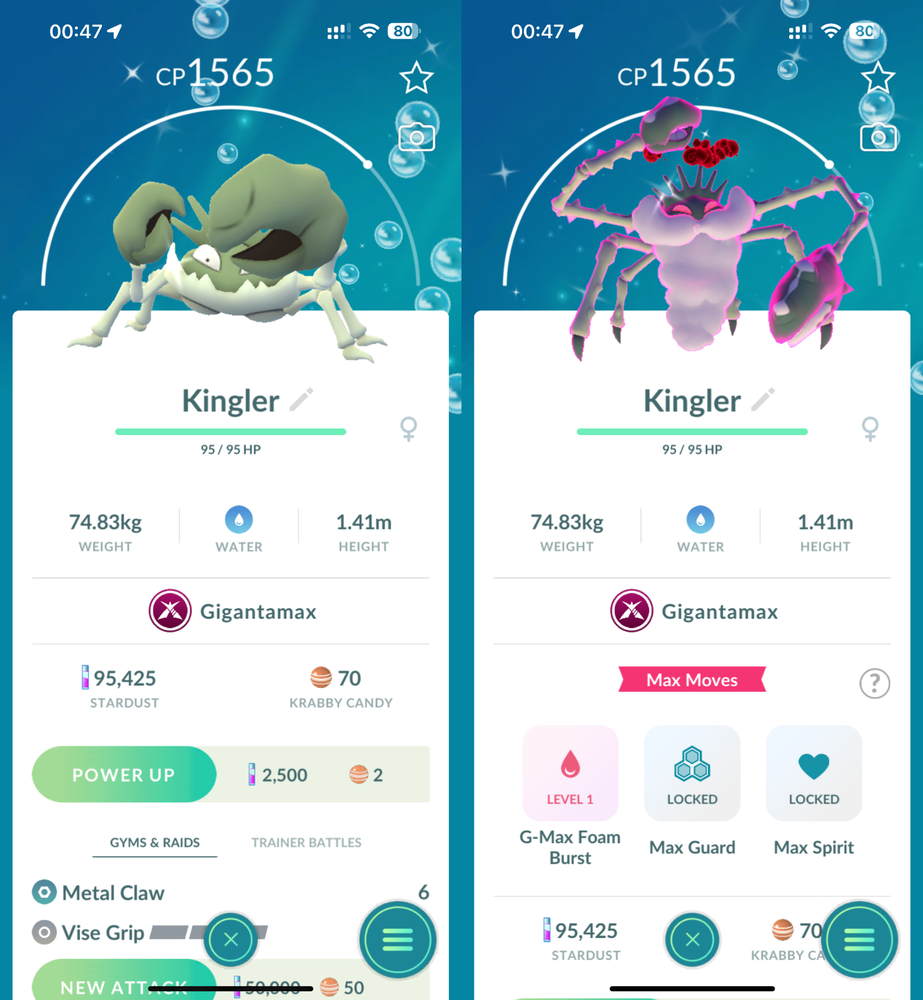 Shiny GMAX Kingler GlGANTAMAX -  MlNl P T C  Read Description