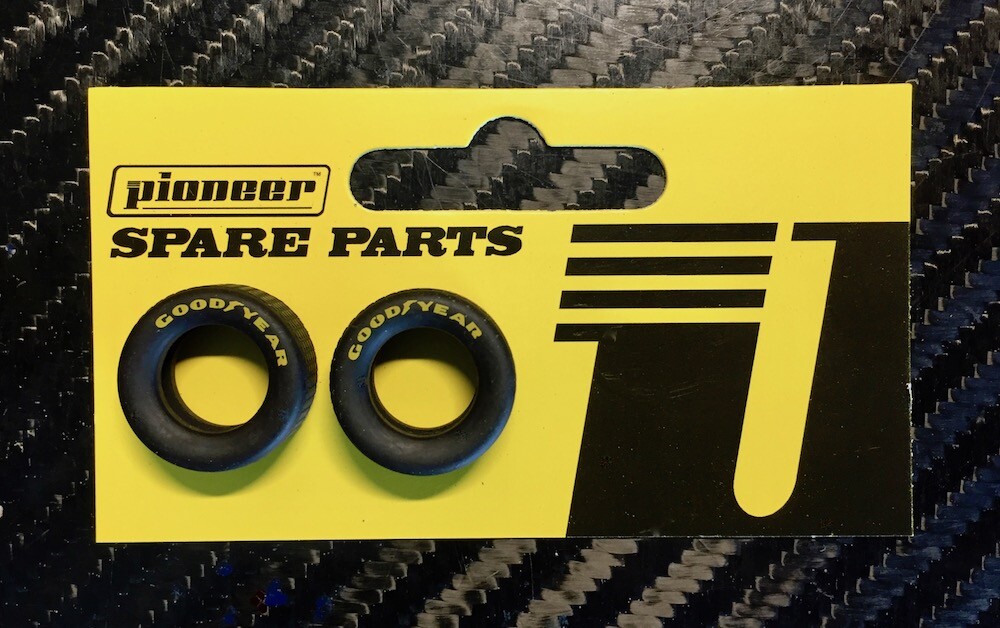 NEW Pioneer Racing Front Tire Yellow Print Good Year 1/32 Slot Car FREE US SHIP-image