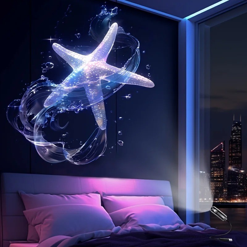LED USB Projector Night Light 3/6 Patterns Whale Butterfly Jellyfish Gift