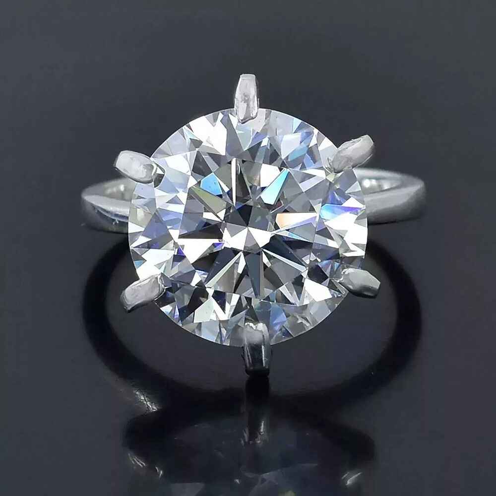 8.50 Ct. Certified Round Cut White Diamond Solitaire Ring In 925 Sterling Silver