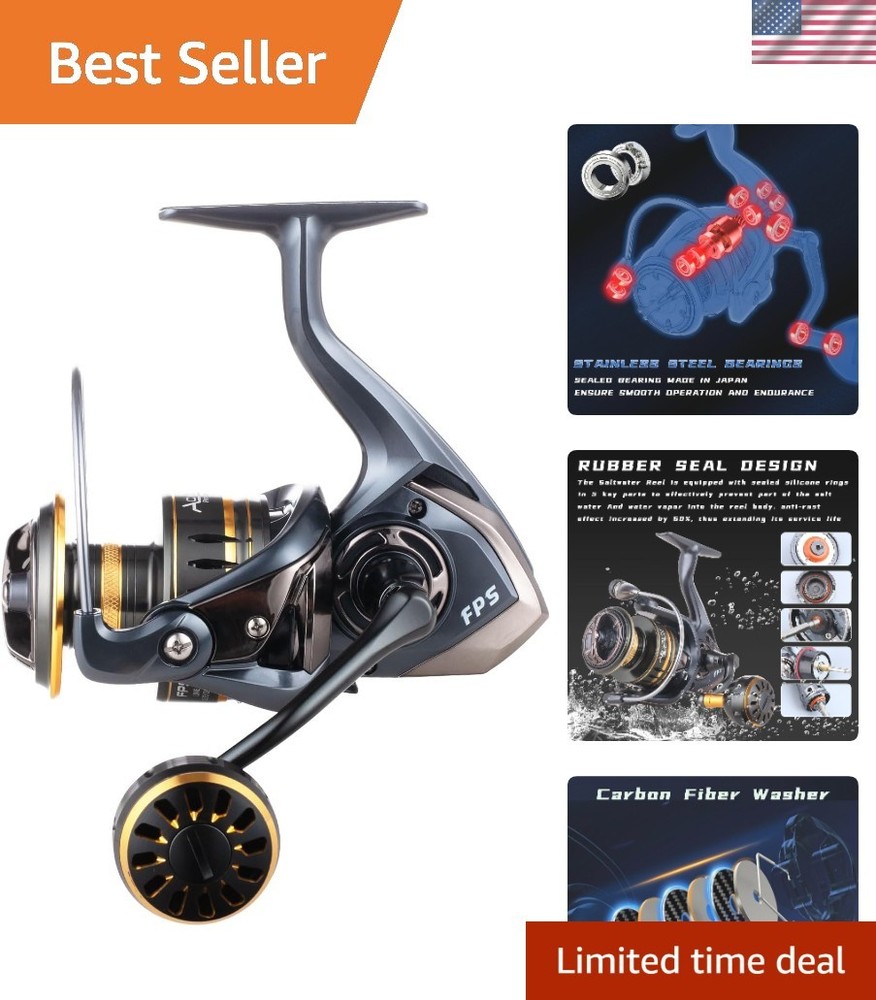 CNC Aluminum Saltwater Spinning Reel 6000 | 13+1BB for Ultra Smooth Fishing