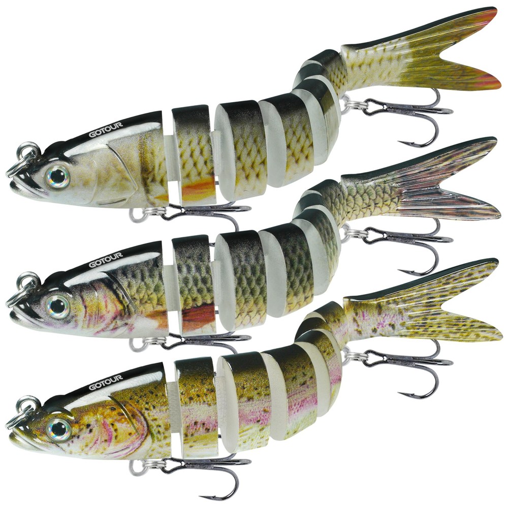 Gotour Bass Fishing Lures Slow Sinking Swimming Lifelike Multi Jointed Swimbait