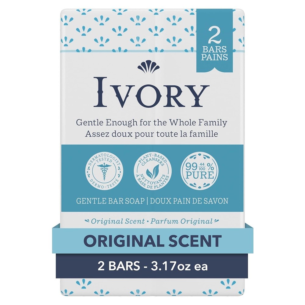 Ivory Bar Soap Original Scent 2 Bars 3.17 Oz