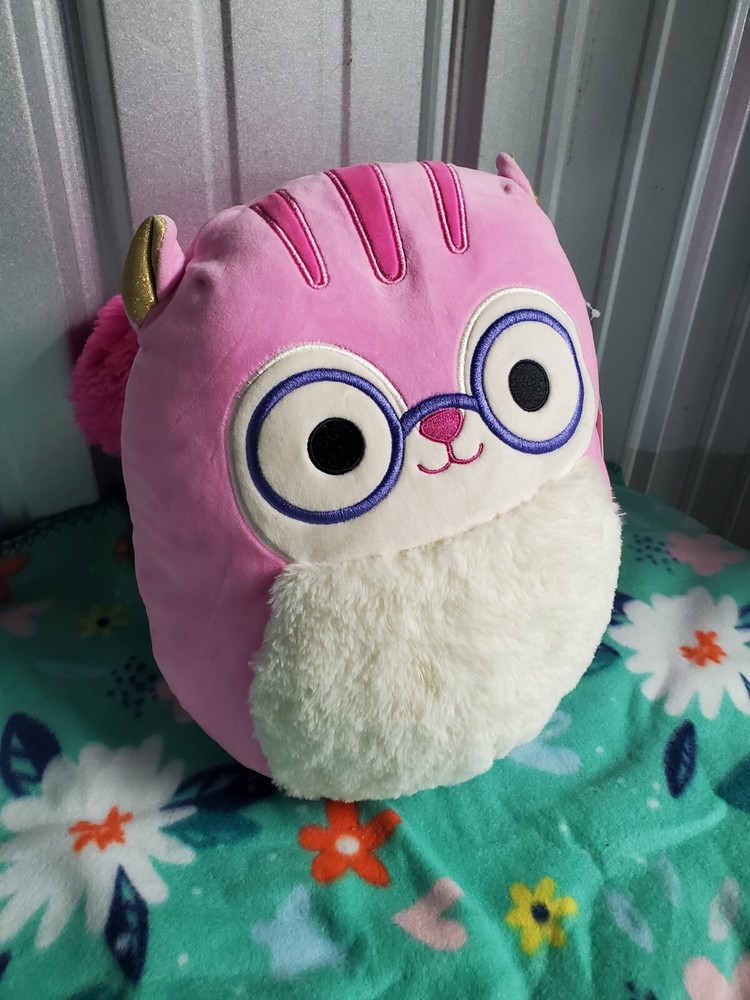 Squishmallows 12 Inch TJ Pink Squirrel with Glasses  Medium-Sized Plush Doll