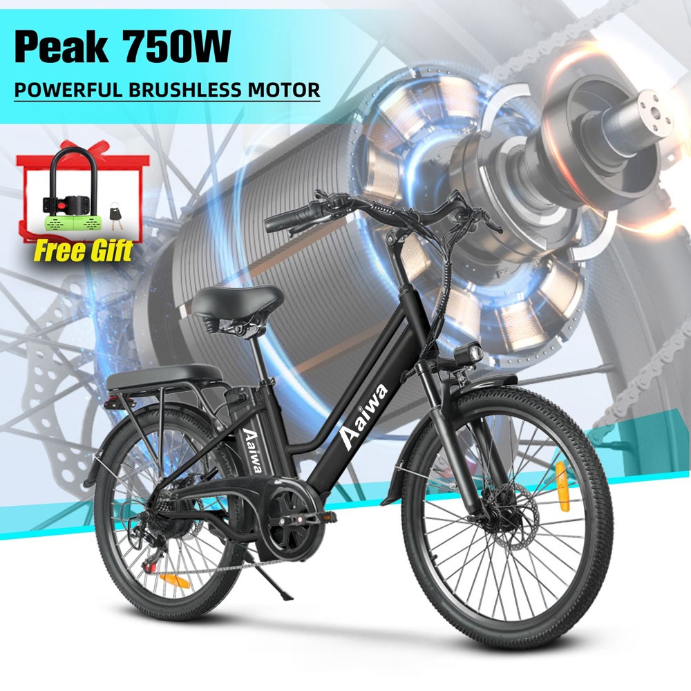 Aaiwa Electric e-bike for Adults 24'' Electric bike 750W 48V 40Miles Range
