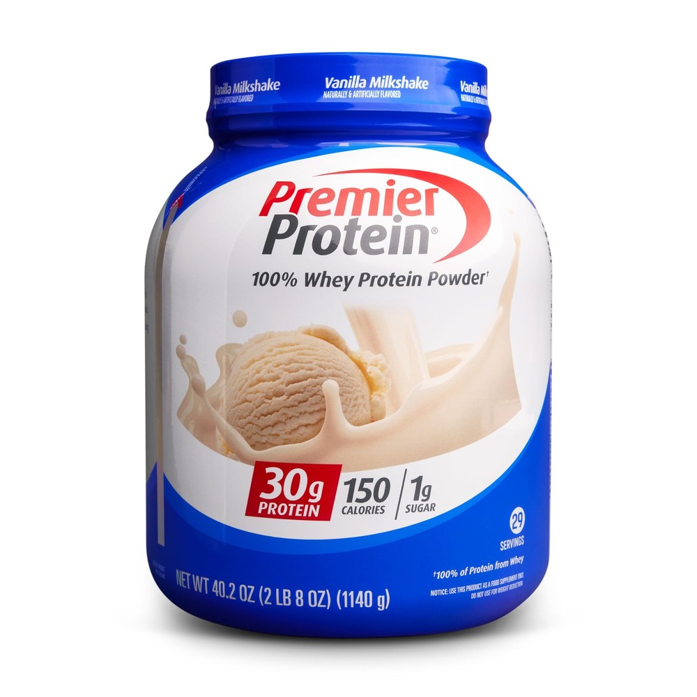 Premier Protein Powder, Vanilla Milkshake, 30g Protein, 1g Sugar, 40.2 oz