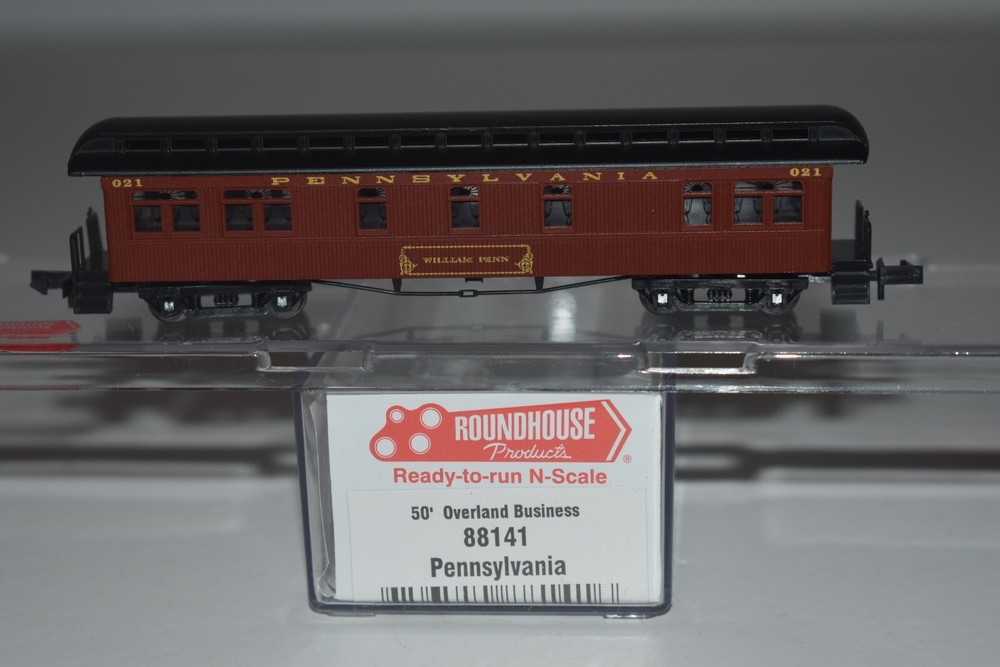 N Scale Roundhouse 88141 Pennsylvania 50' Overland Business 021 C48425