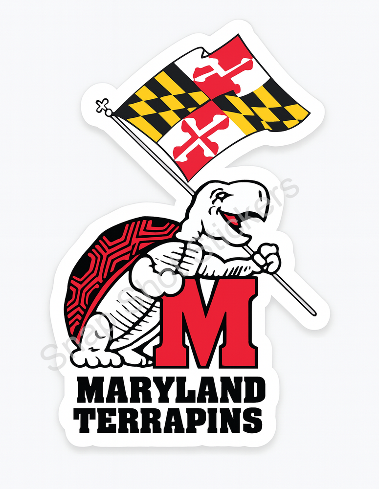 Maryland Terrapins Logo (1988-1996) Weather Resistant Vinyl Sticker/Decal 15