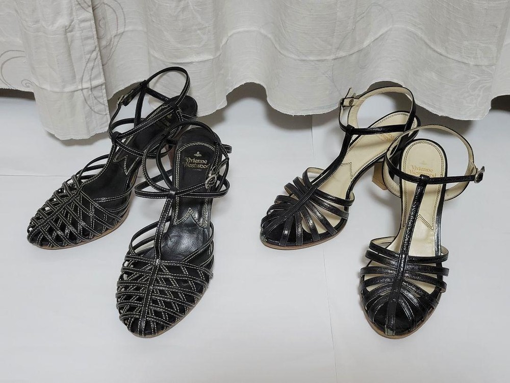 Vivienne Westwood Women 5.5US Leather Sandals 2 Pairs 23Cm 8.5/9Cm Women Designe