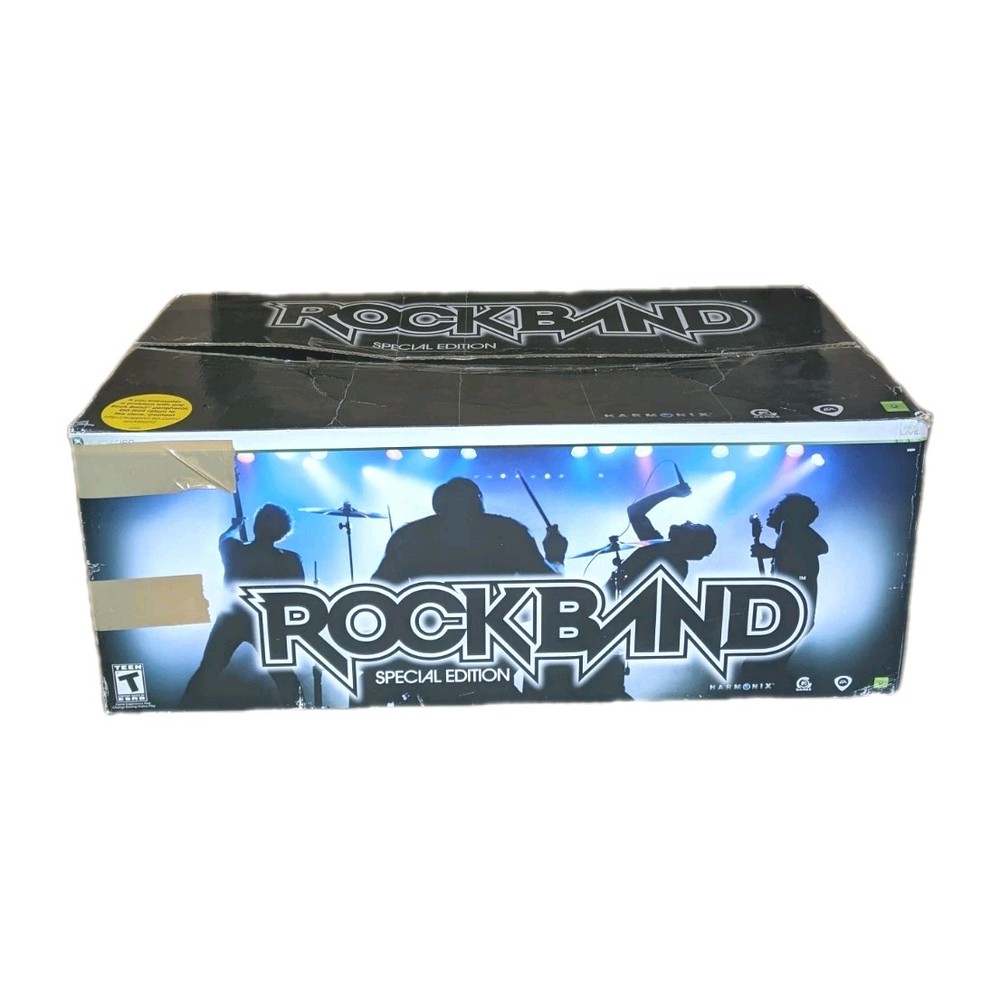 Xbox 360 Rock Band Special Edition Guitar/ Drum Set Controller Bundle Tested