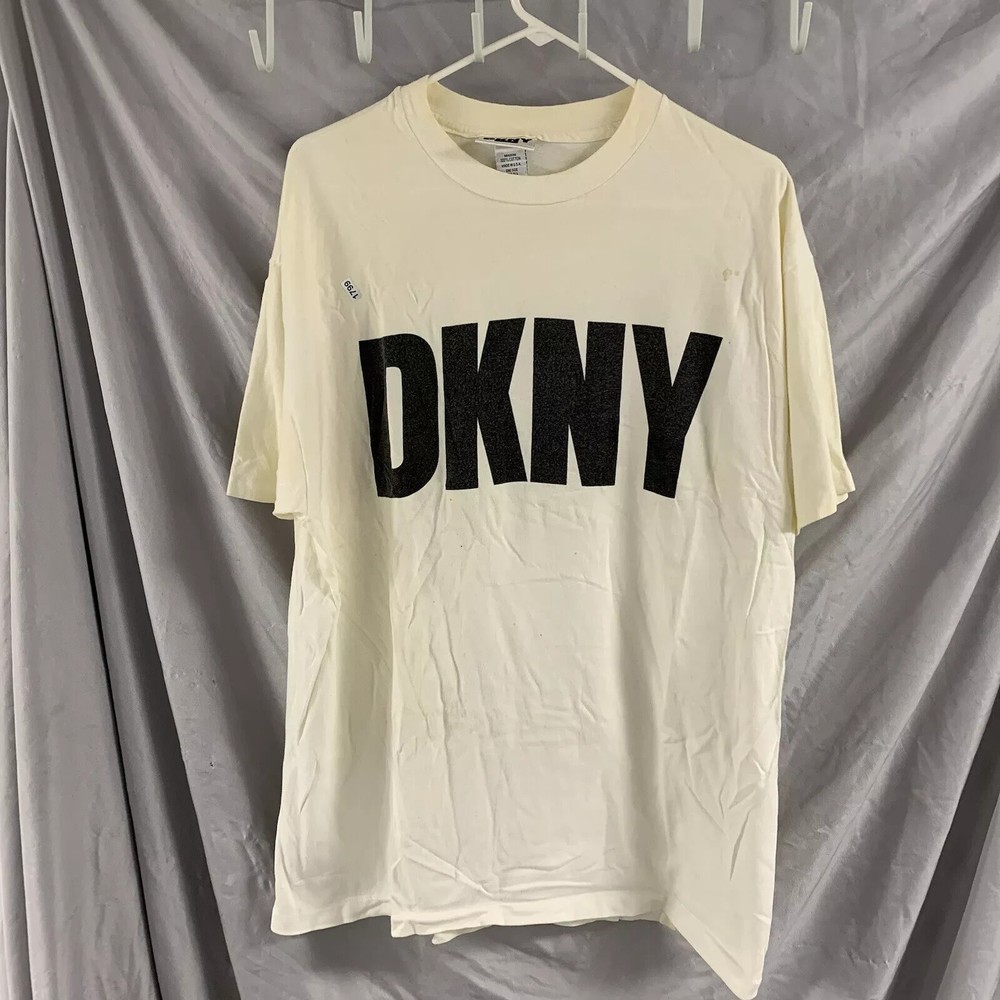 Dkny Jeans Shirt Adult Extra Large White Short Sleeve Graphic Print 90s Men’s