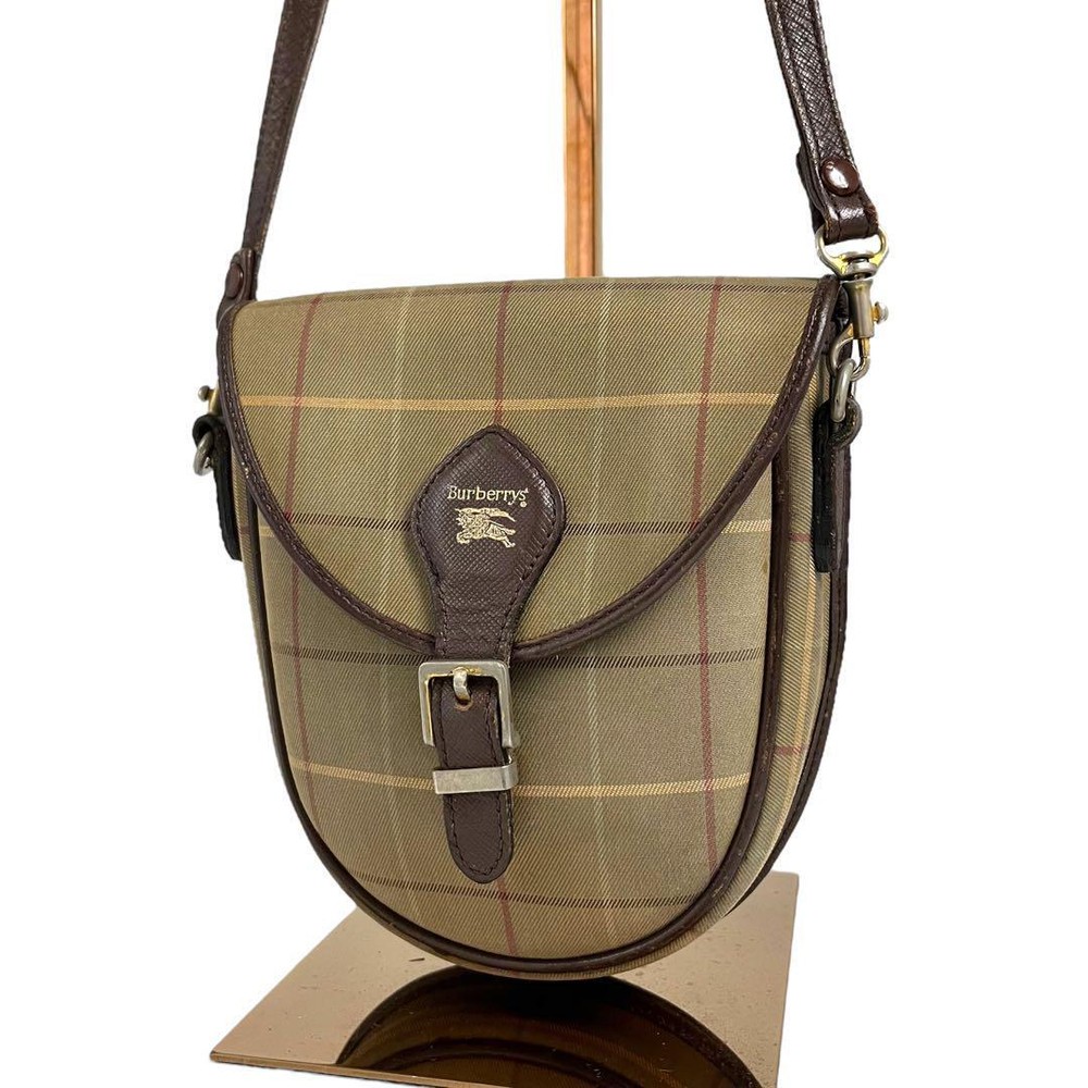 Burberry Shoulder Bag Nova Check Canvas Beige Authentic F1205350