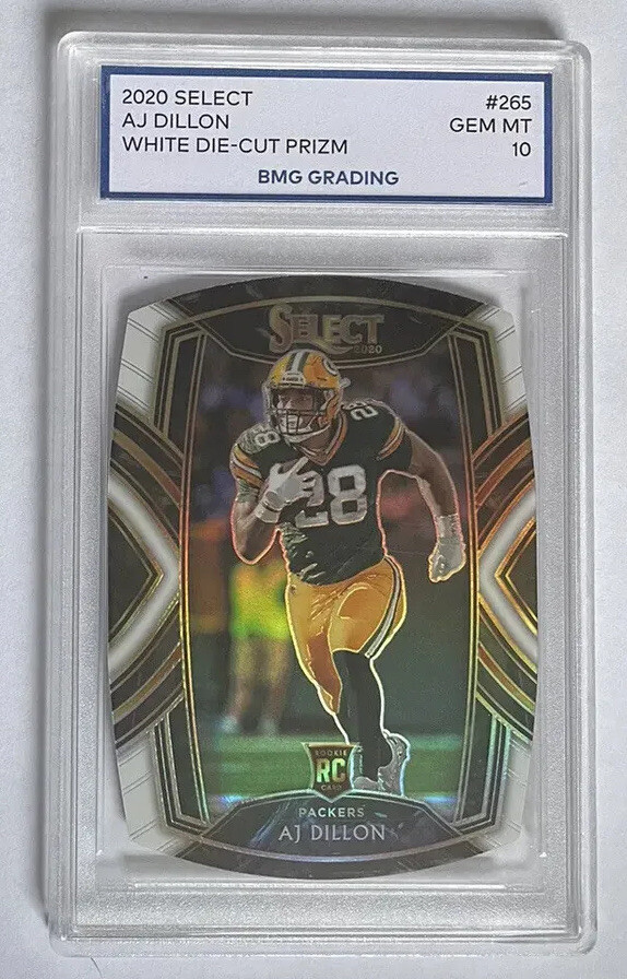 2020 Panini Select White Die Cut Prizm AJ Dillon RC #265 BMG 10 GEM MINT