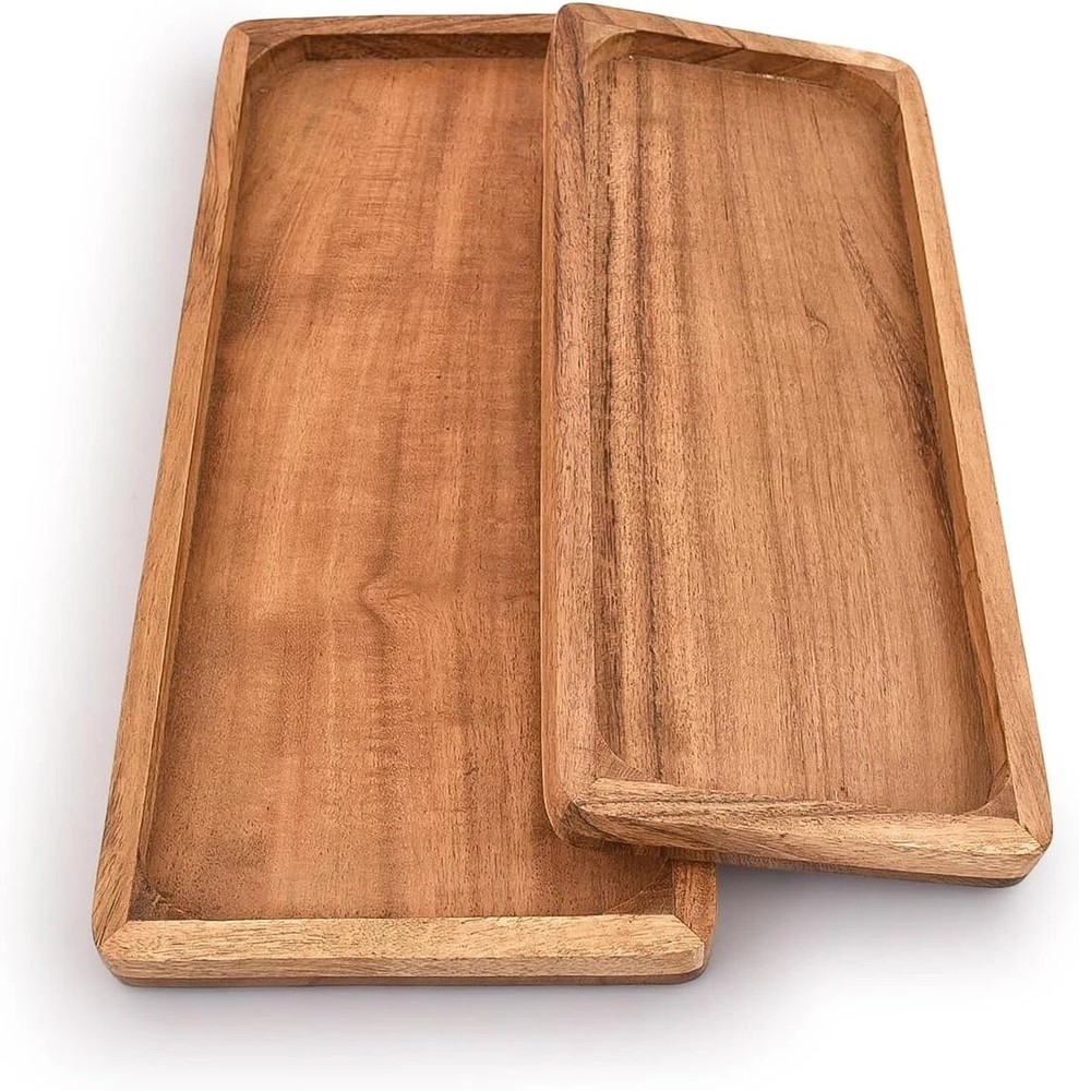 Acacia Wood Rectangular Wooden Platters for Food Holder Bbq Party Buffet Gift