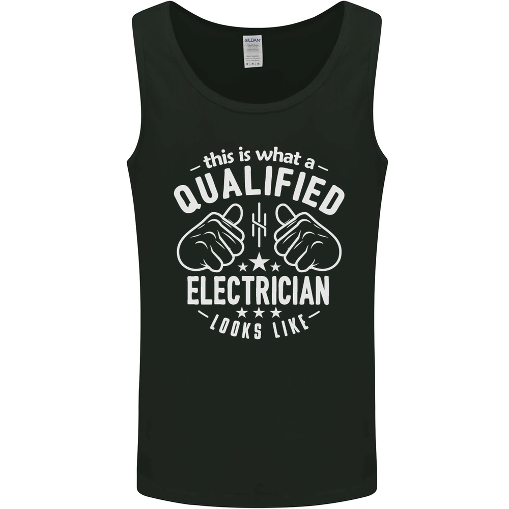 Qualified Electrician Design Mens Vest Tank Top
