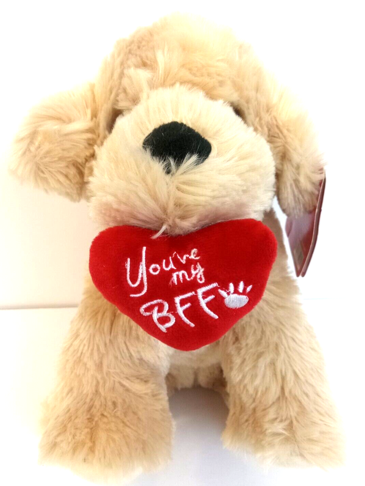 Bee Happy Stuffed Animal Beige 12 Inch Labrador Valentines Day You're My BFF