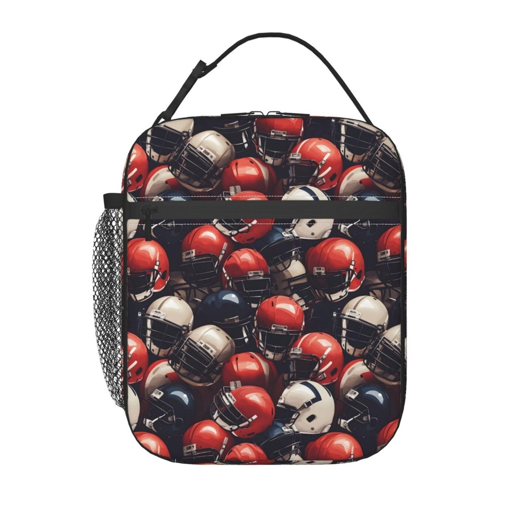 Insulated Football Lunch Box Bag for Women Kids Work Cooler Tote