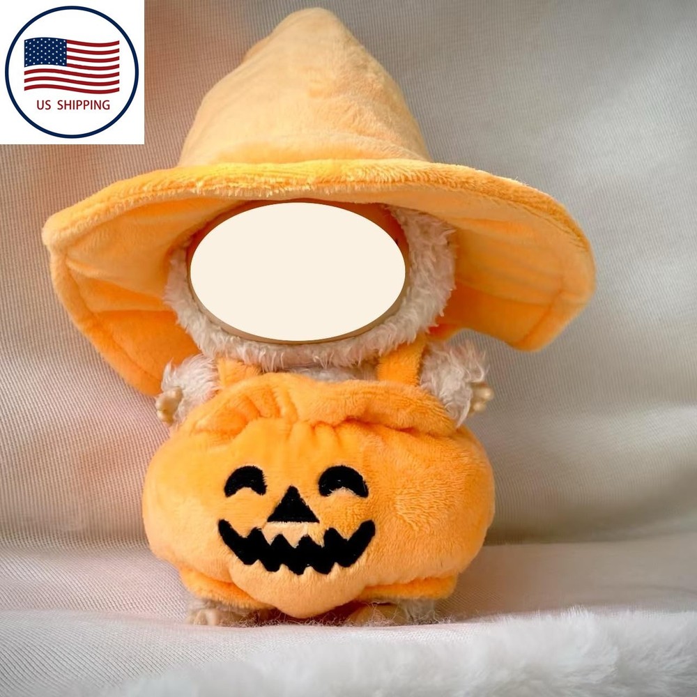 Halloween Costume for Labubu 17cm Doll - Pumpkin Witch Outfit & Accessories