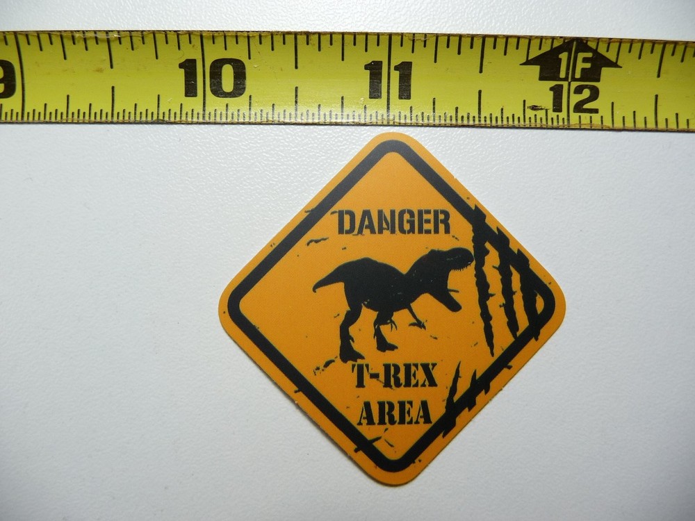 Danger T-Rex Dinosaur Sticker Decal for Wall Door Fun Decor