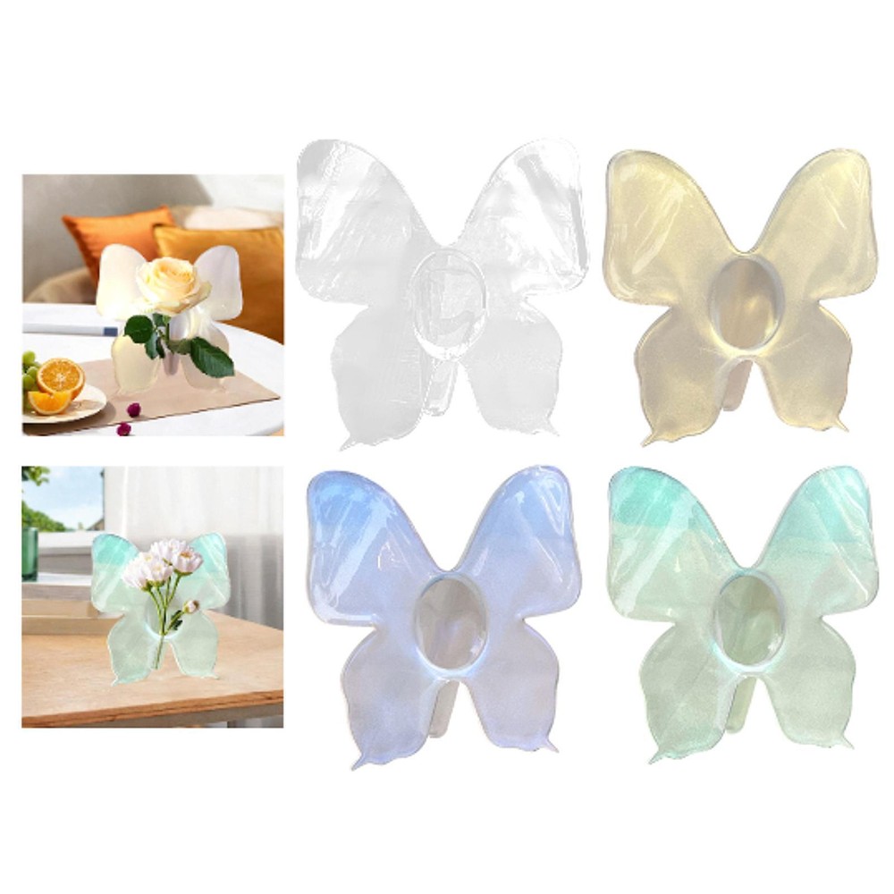 Acrylic Butterfly Vase Flower Arrangement for Dining Room Bookshelf Tabletop