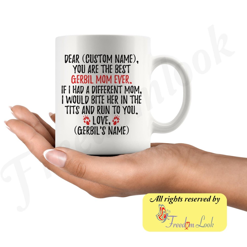 Personalized Gerbil Mom Gifts Gerbil Animal Mom Coffee Mug Gerbil Hamster Owner