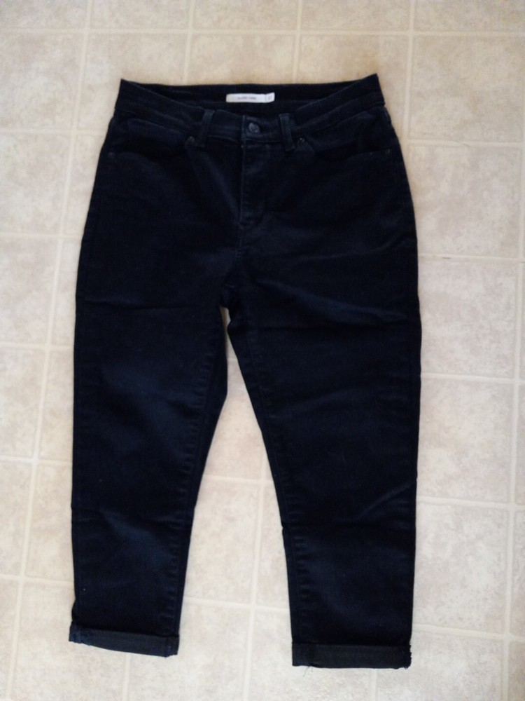 Levi's Jeans Women's 27 Black Slim Capri Stretch Denim Size 28x19 *