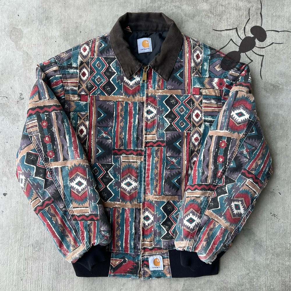 Vintage Carhartt Santa Fe work jacket with all-over print