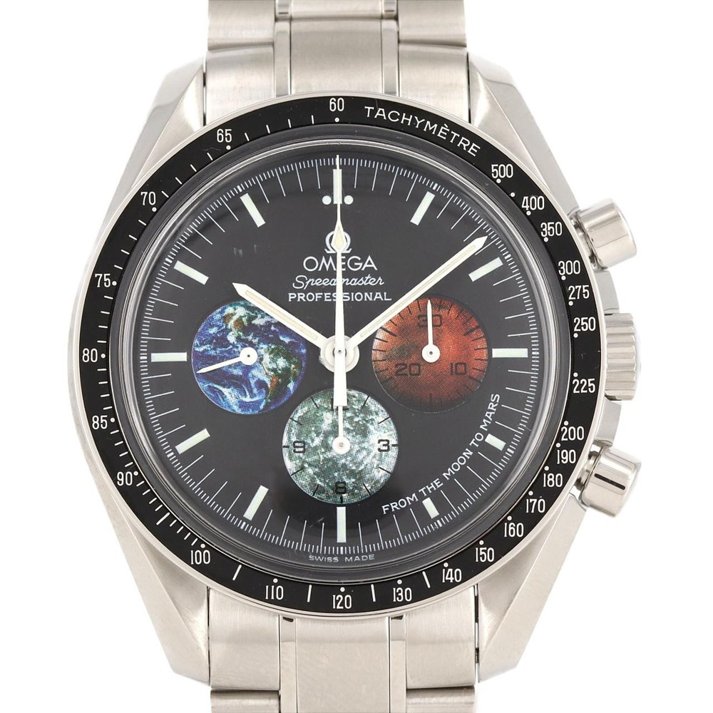 Authentic Omega Speedmaster Pro From the Moon to Mars 3577.50 Stainless Stee...