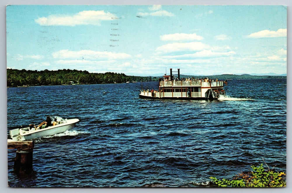 Songo River Queen Cruise at Songo Locks Long Lake ME 1970s Postcard AA24