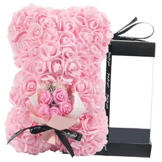 Mothers Day Bear - Teddy Bear Gift for Mom10 inch Teddy Flower Bear - Over Rose-image