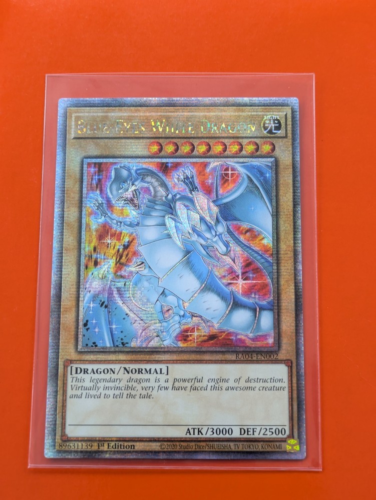 Blue-Eyes White Dragon New Art Quarter Century Secret Rare 1st Edition RA04-EN002