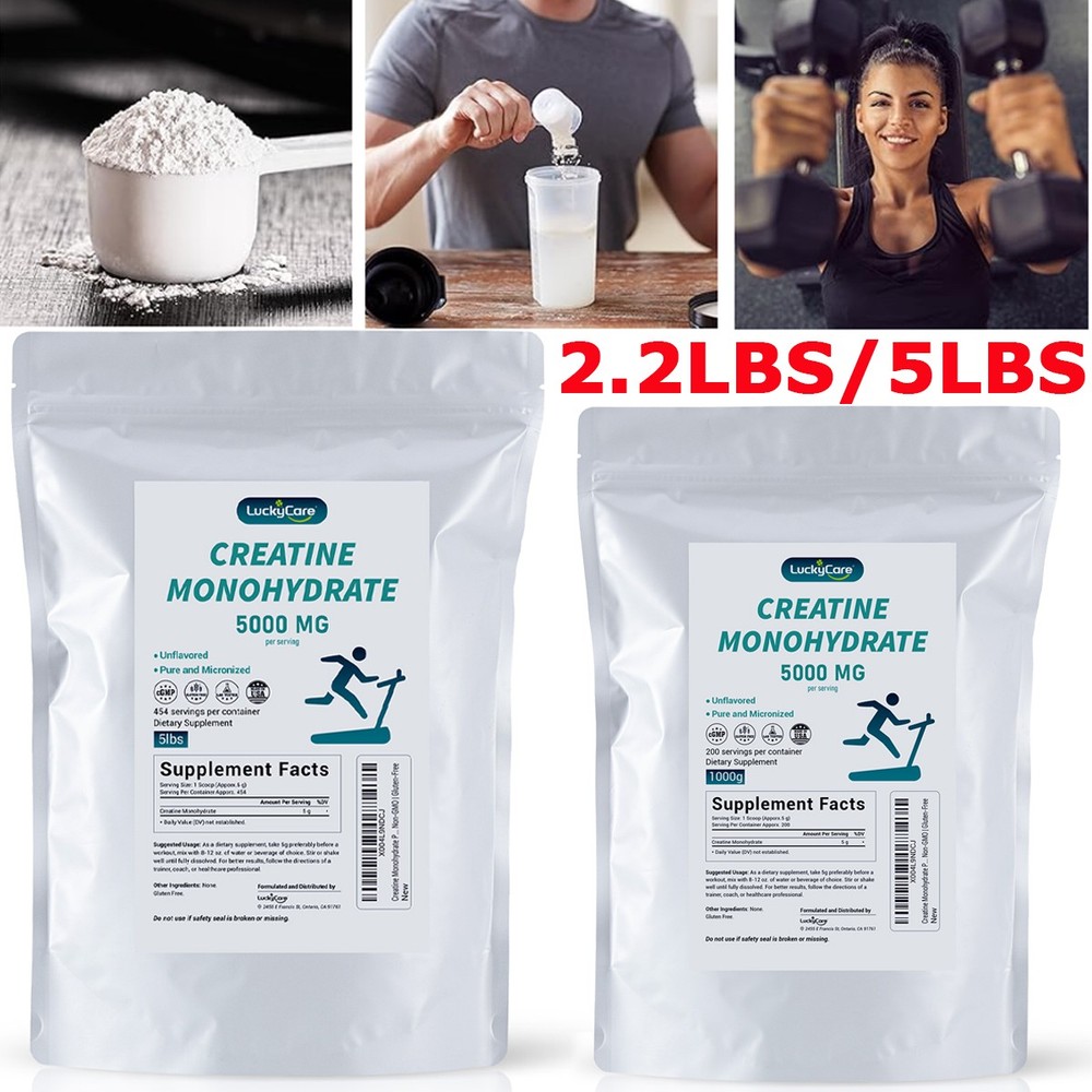 2.2/5LB Pure Creatine Monohydrate Powder 5000mg Per Serving Micronized Creatine