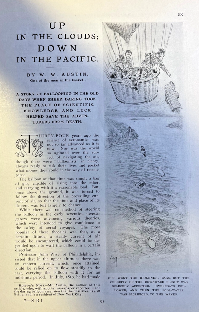 1908 Air Travel Ballooning W W Austin illustrated