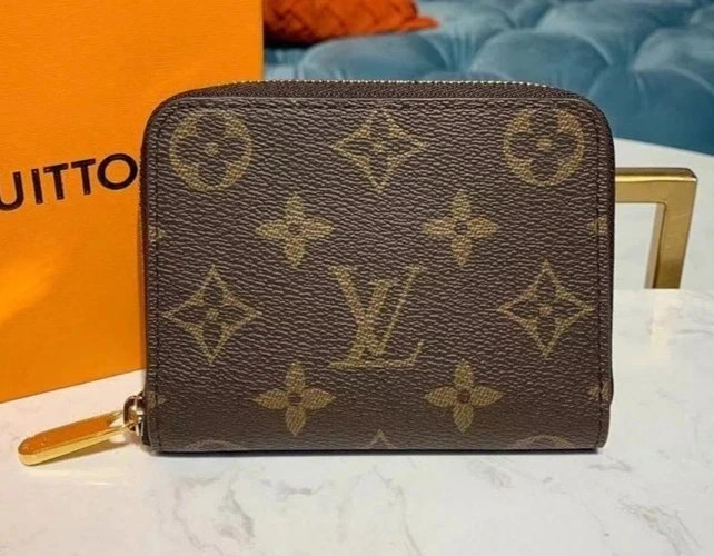 Louis Vuitton Monogram Brown Small Zippy Zip Coin Purse