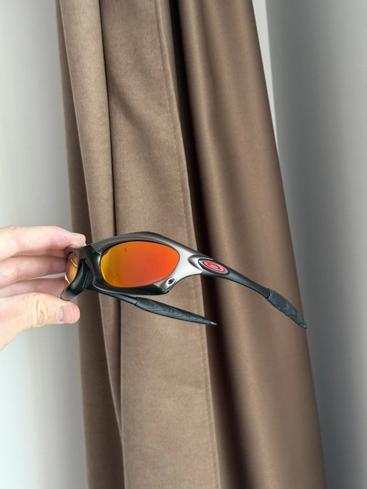 Oakley Minute Splice Silver Orange Vintage Sunglasses Gorpcore USA Y2K Hype