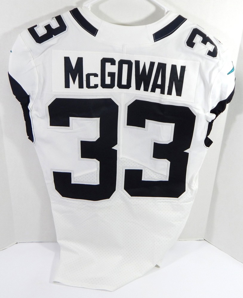 2019 Jacksonville Jaguars Taj McGowan #33 Game Issued White Jersey 25 100 P 9