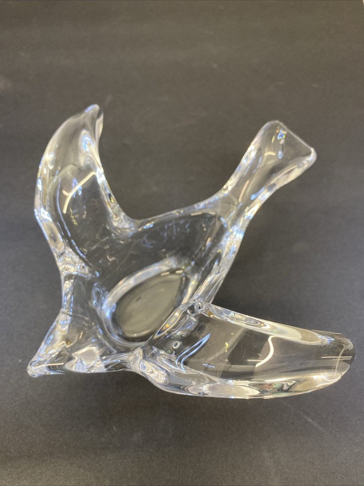 Princess House Clear Art Glass Dove Bird Dish for Jewelry Trinkets