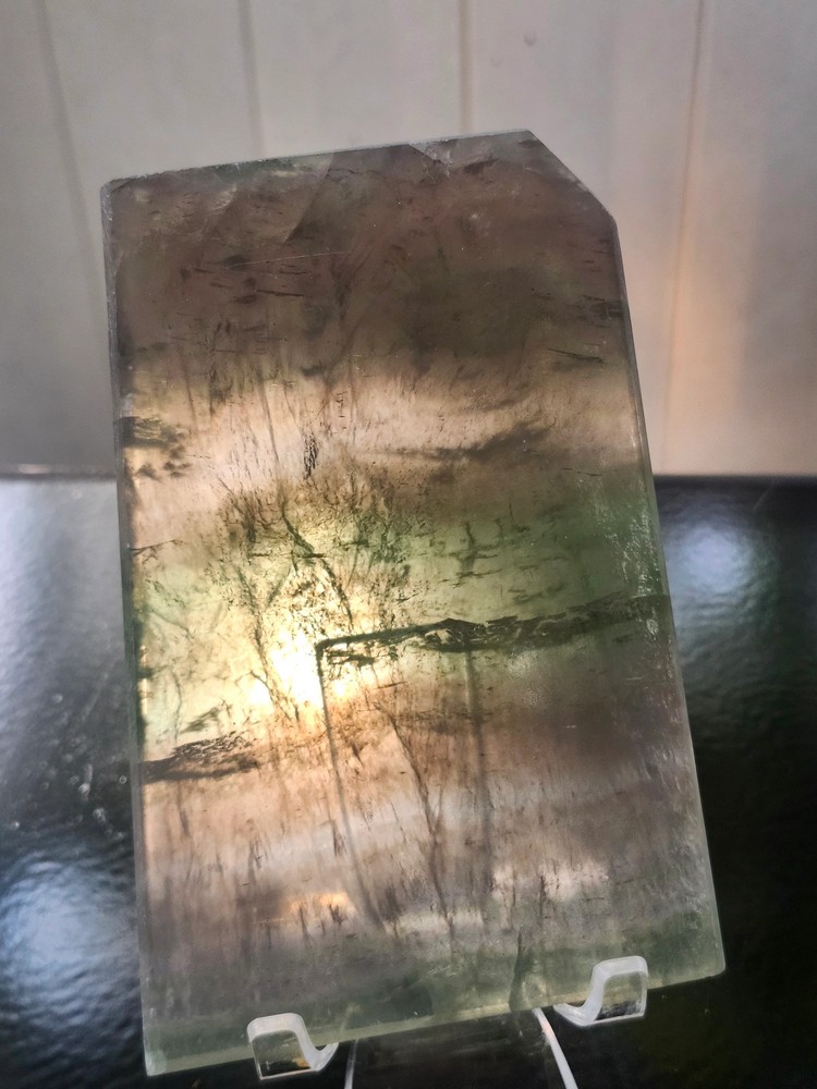 Vibrant Green and Purple Florite Slab - 1.1 lbs, 5.5