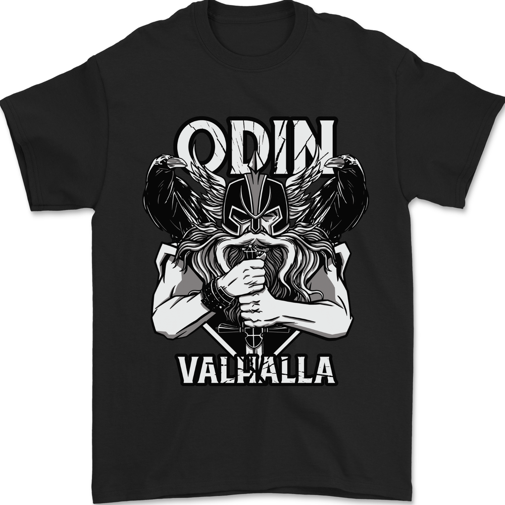 Odin Valhalla Viking Warrior Mens T-Shirt 100% Cotton