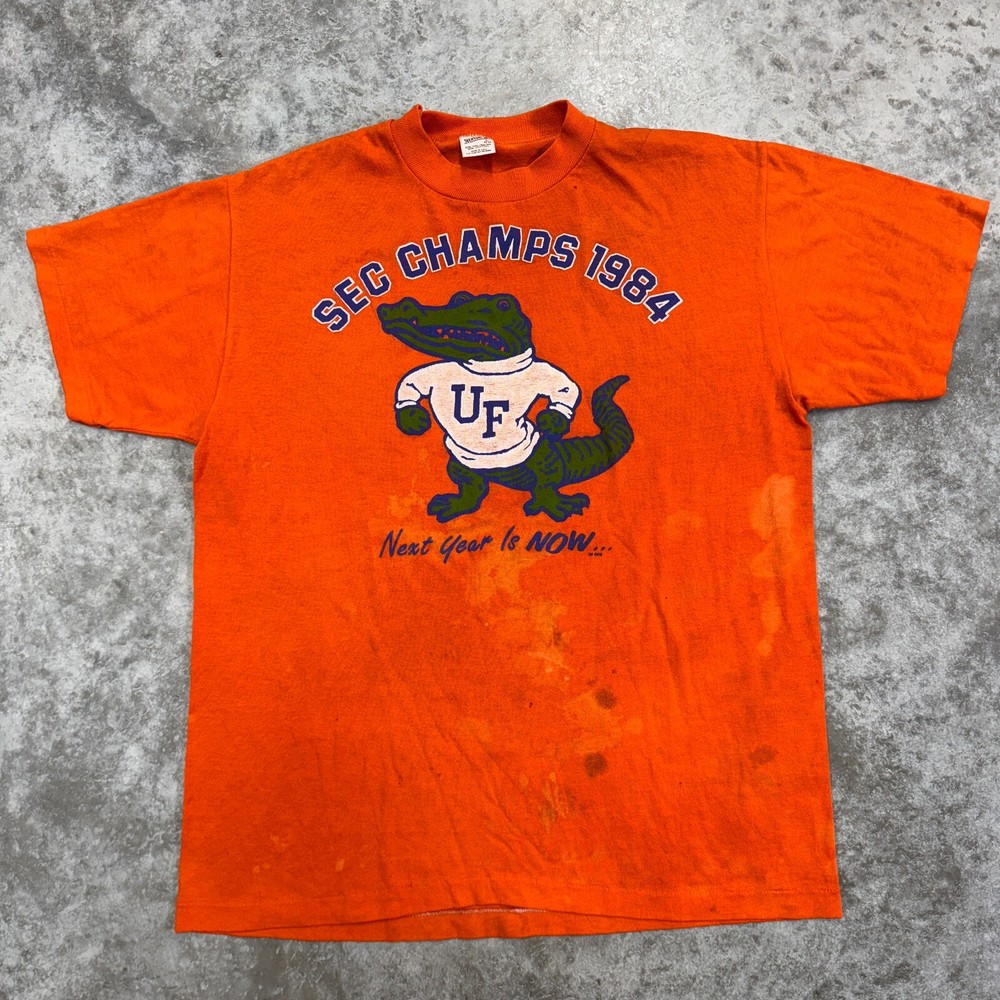 Vintage Florida Gators 1984 Sec Champs T shirt Mens Medium Orange Football 80s