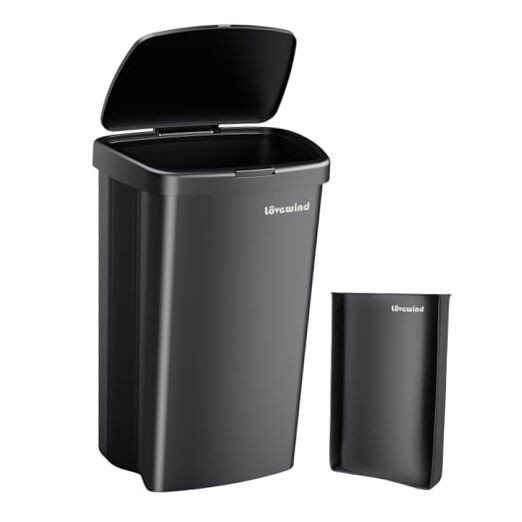 Kitchen Trash Can,12 Gallon Foldable Garbage Can with Press Top Lid for