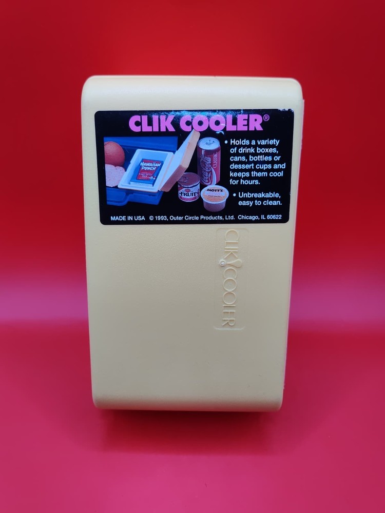 Mini Clik One Can Cooler Yellow Insulated Lunchbox Holder Juice Box Soda Snack