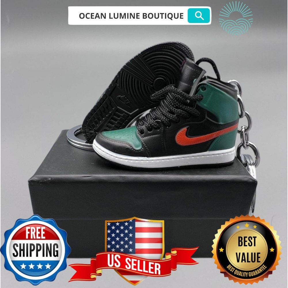 Air Jordan 3D Mini Sneaker Keychain, Basketball Sneaker Collectible, Box Options