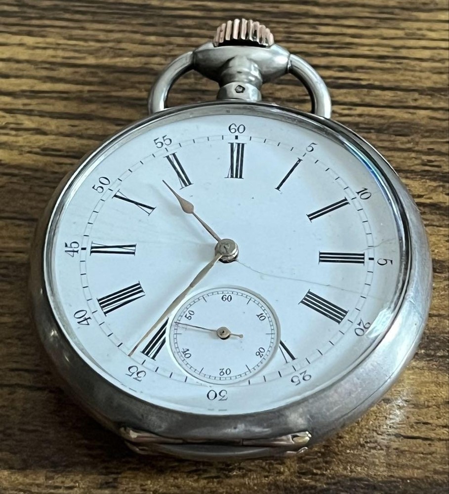 Vintage Silver Pocket Watch with Roman Numerals - Out of Stock  