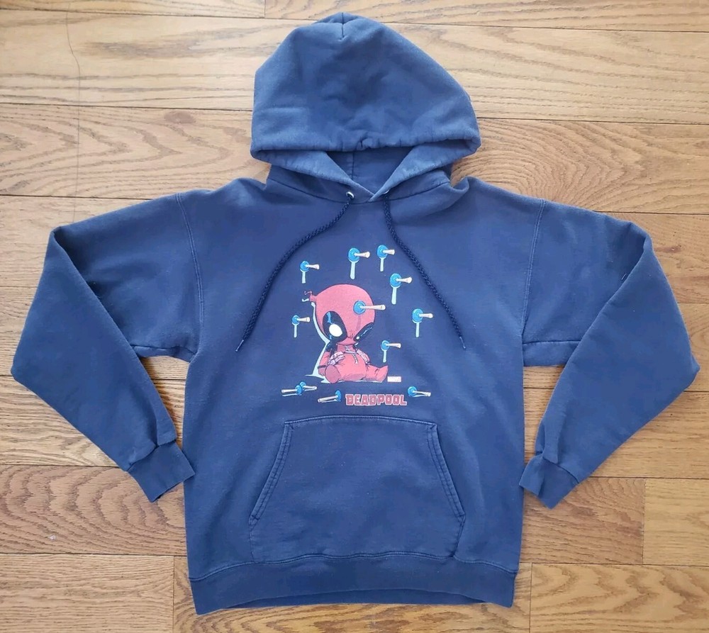 Baby Deadpool Marvel Graphic Hoodie Men's Small Heavyweight Authentic 2012