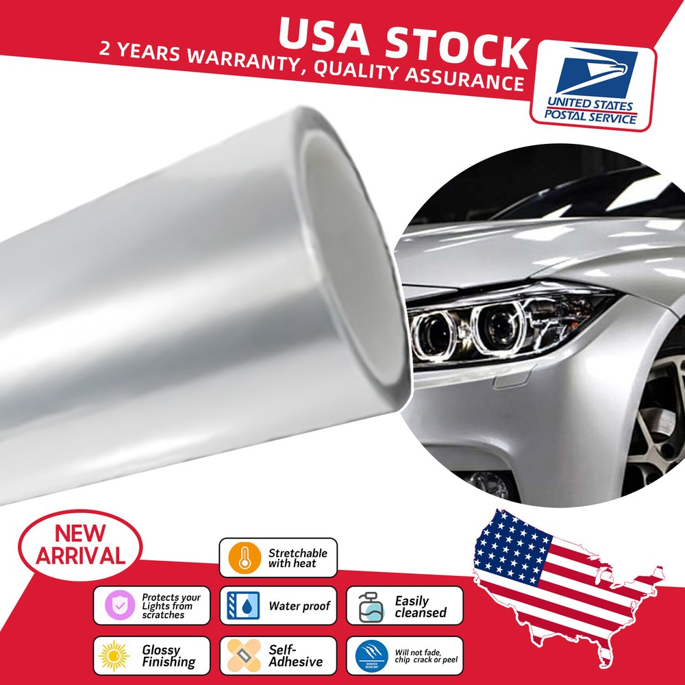 Premium Clear Headlight Taillight Fog Light Tint Film Vinyl Wrap for All Cars