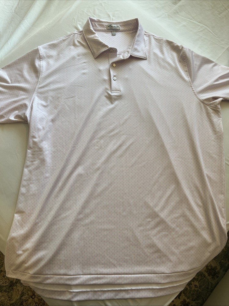 Peter Millar Men's Medium Summer Comfort Purple Polo Golf Shirt