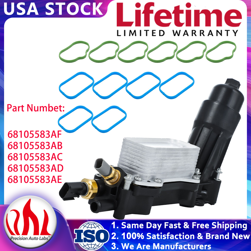 Aluminum Oil Filter Housing Adapter For Dodge Chrysler Jeep Ram 3.6L 68105583AF