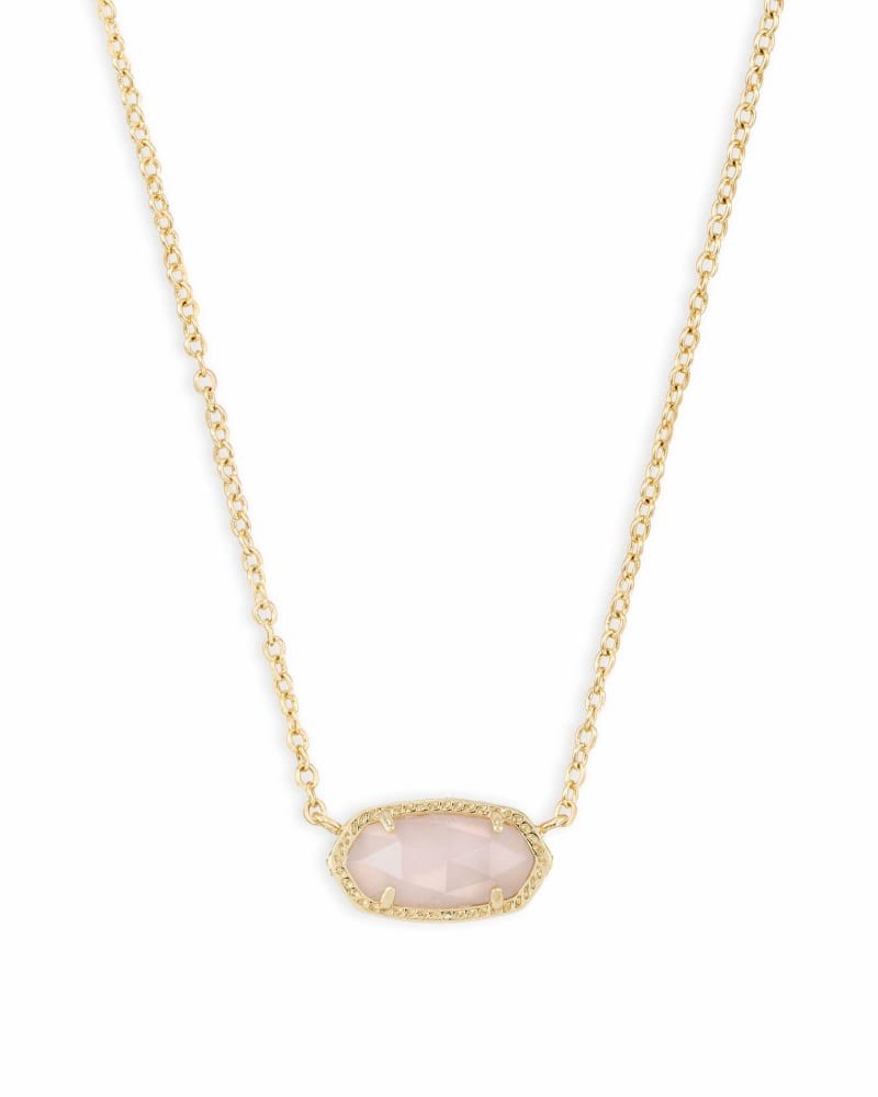 18k Gold Plated Pink Crystal Necklace with Gold Chain for Elegant Detailing